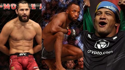 Jorge Masvidal (left), Leon Edwards (center), and Gilbert Burns (right)