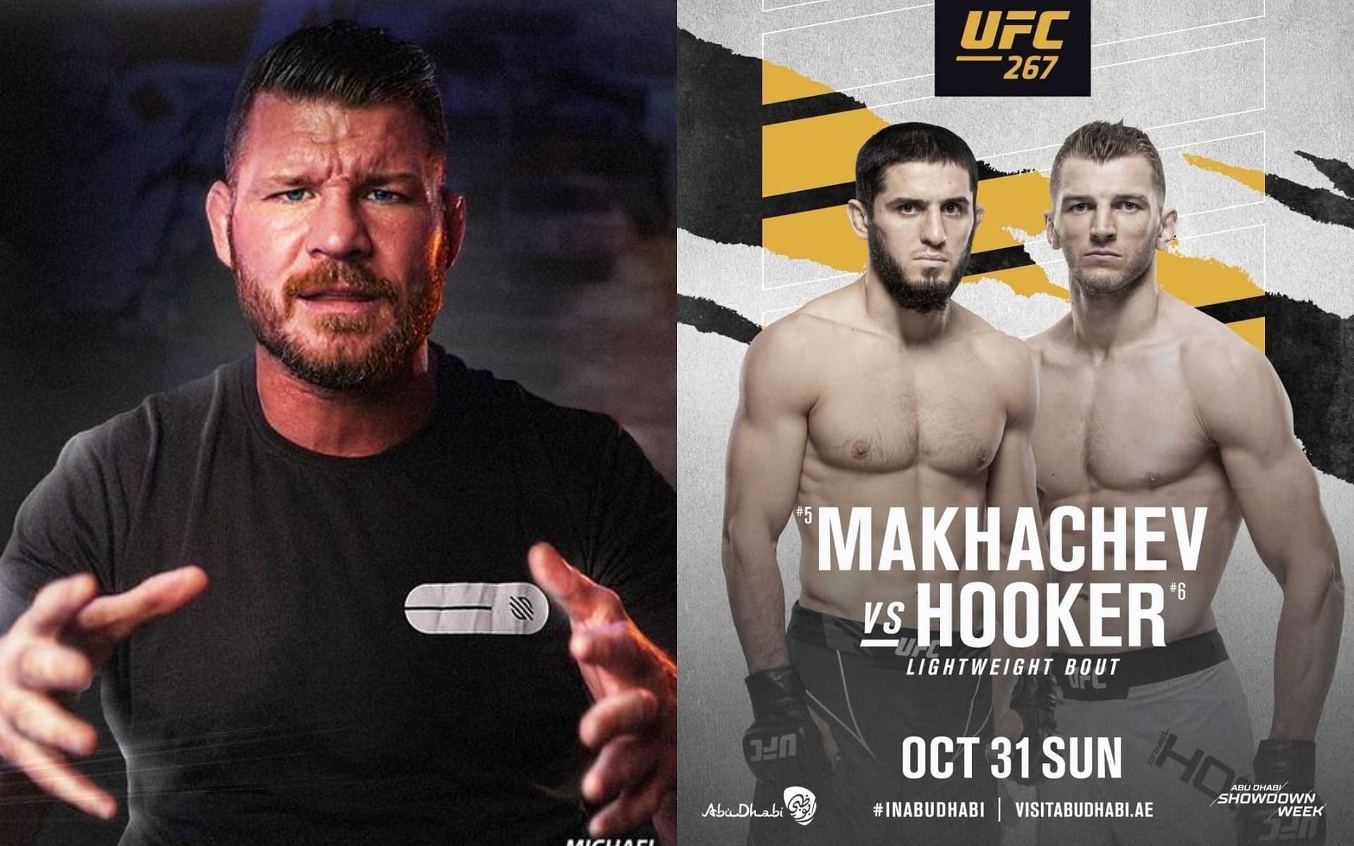 Michael Bisping (left), Dan Hooker &amp; Islam Makhachev (right) [Images Courtesy: @mikebisping @danhangman on Instagram]