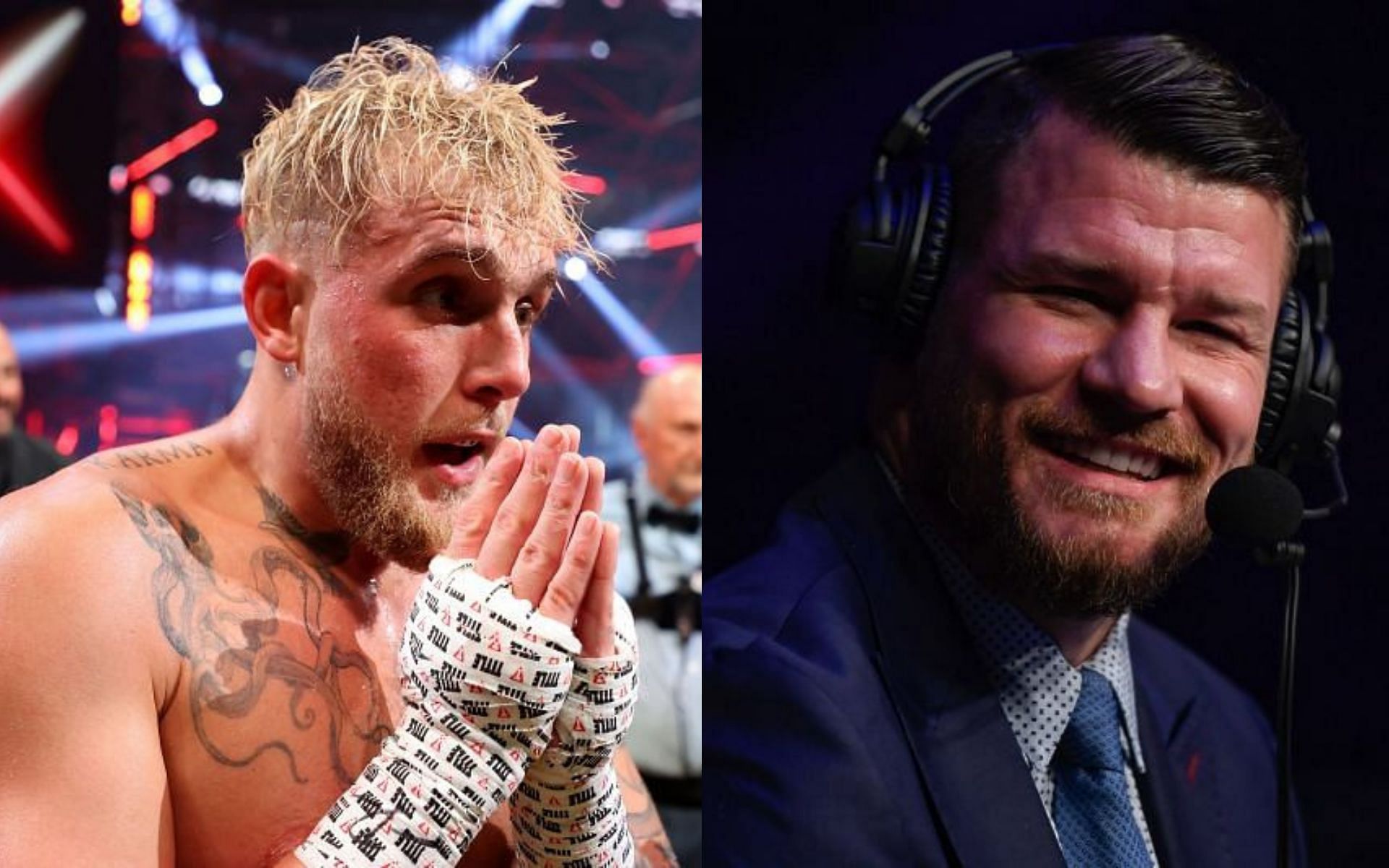 Jake Paul (left) and Michael Bisping (right)