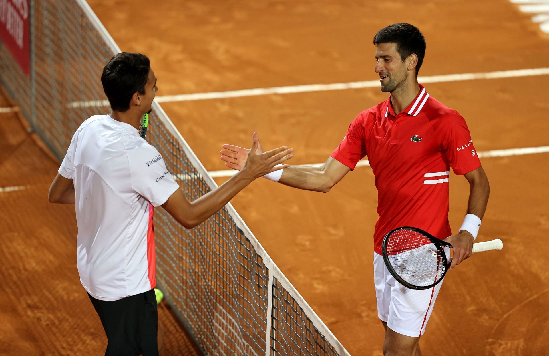 Novak Djokovic after beating Lorenzo Sonego at the 2021 Italian Open