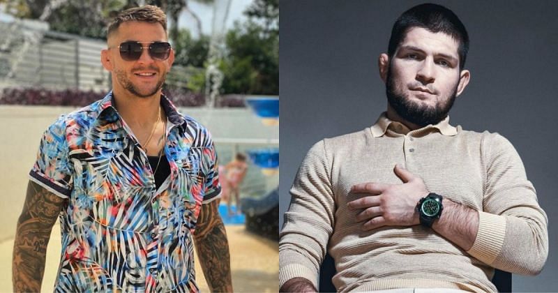 Dustin Poirier (left) and Khabib Nurmagomedov (right) [Image Credit: @dustinpoirier &amp; @khabib_nurmagomedov via Instagram]