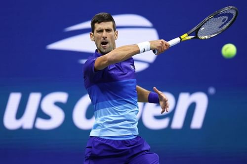 Novak Djokovic at the 2021 US Open