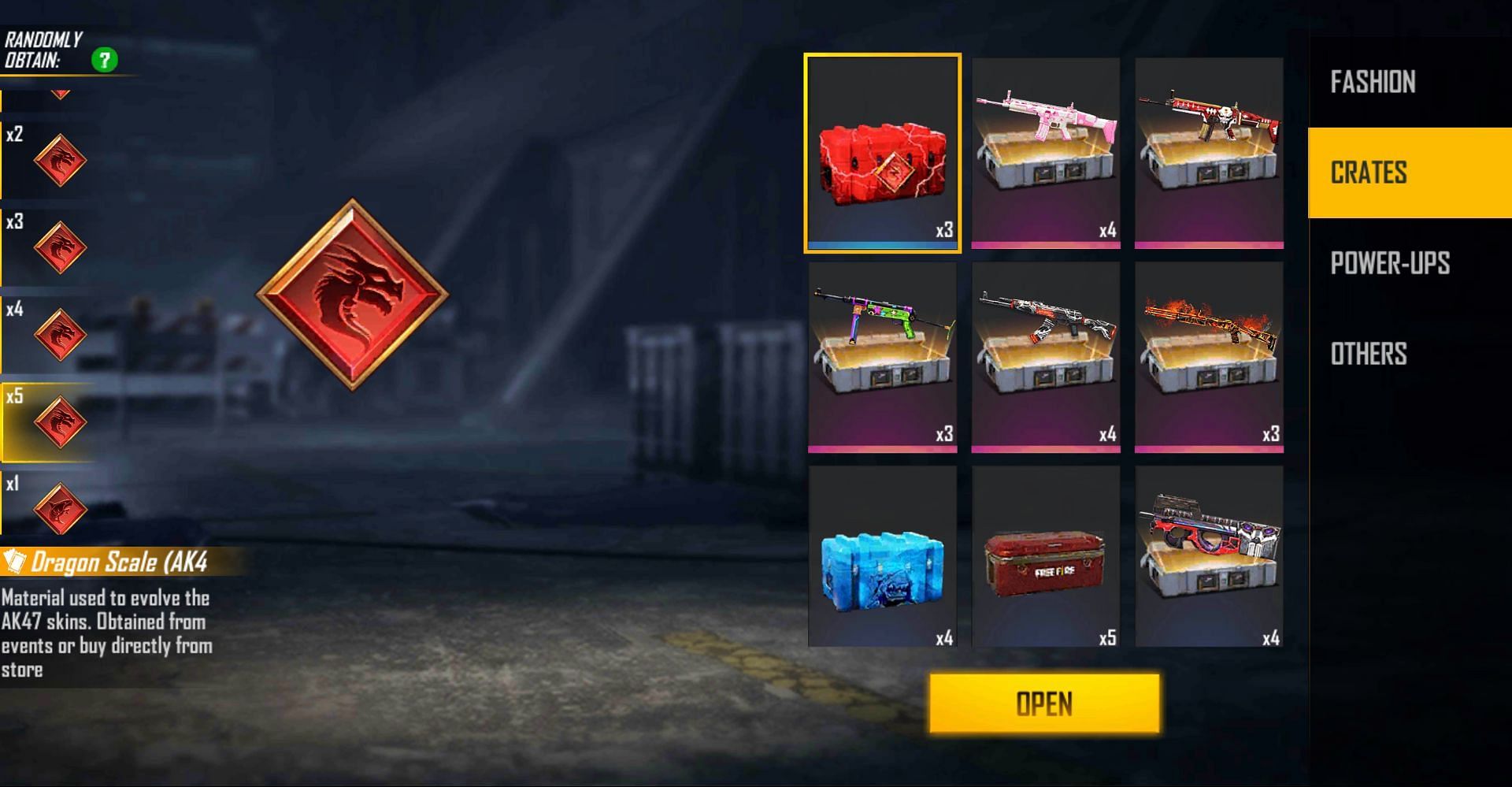 Users can open these crates to get any type of Evo Gun Token (Image via Free Fire)