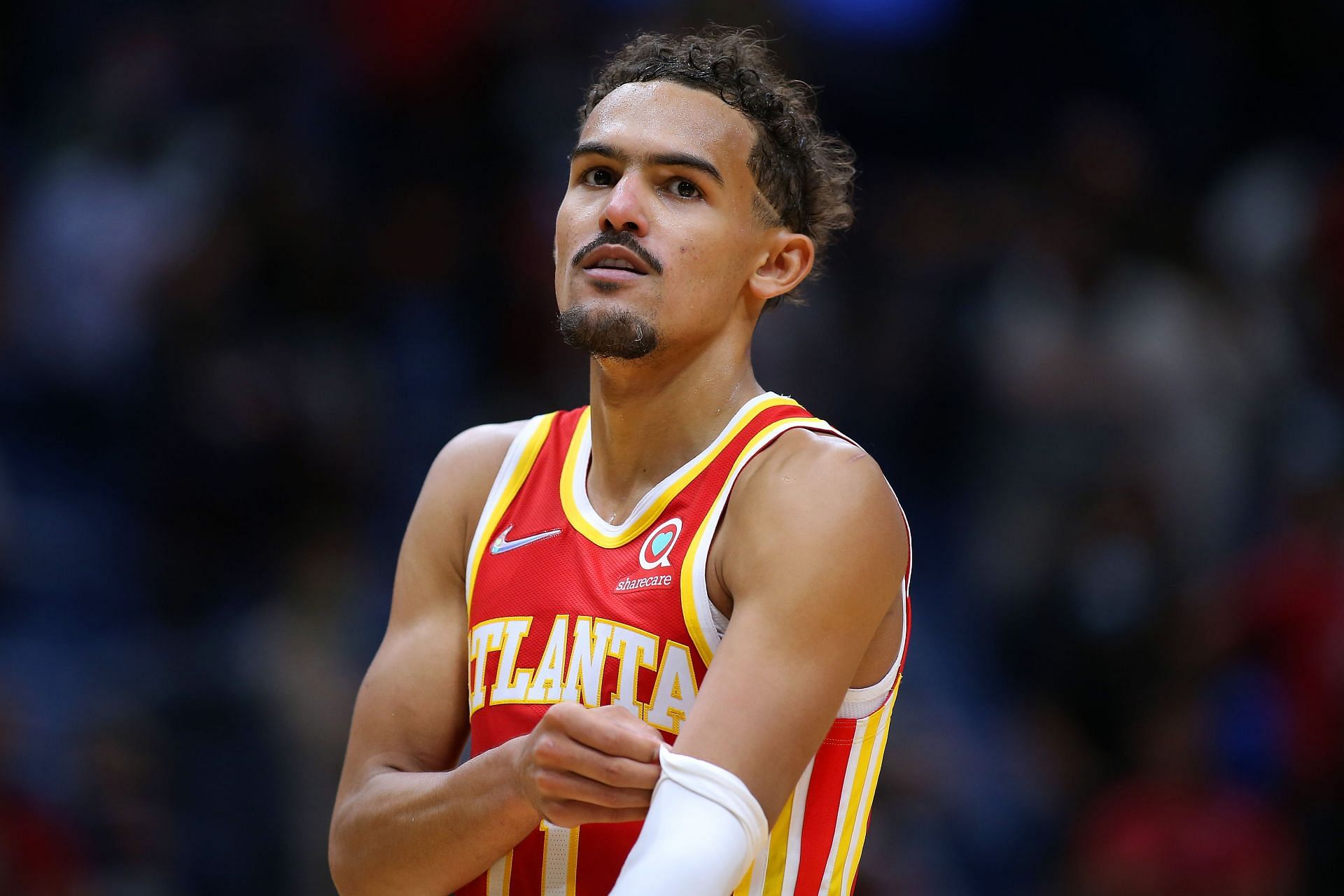 Trae Young in action during the Atlanta Hawks vs New Orleans Pelicans game