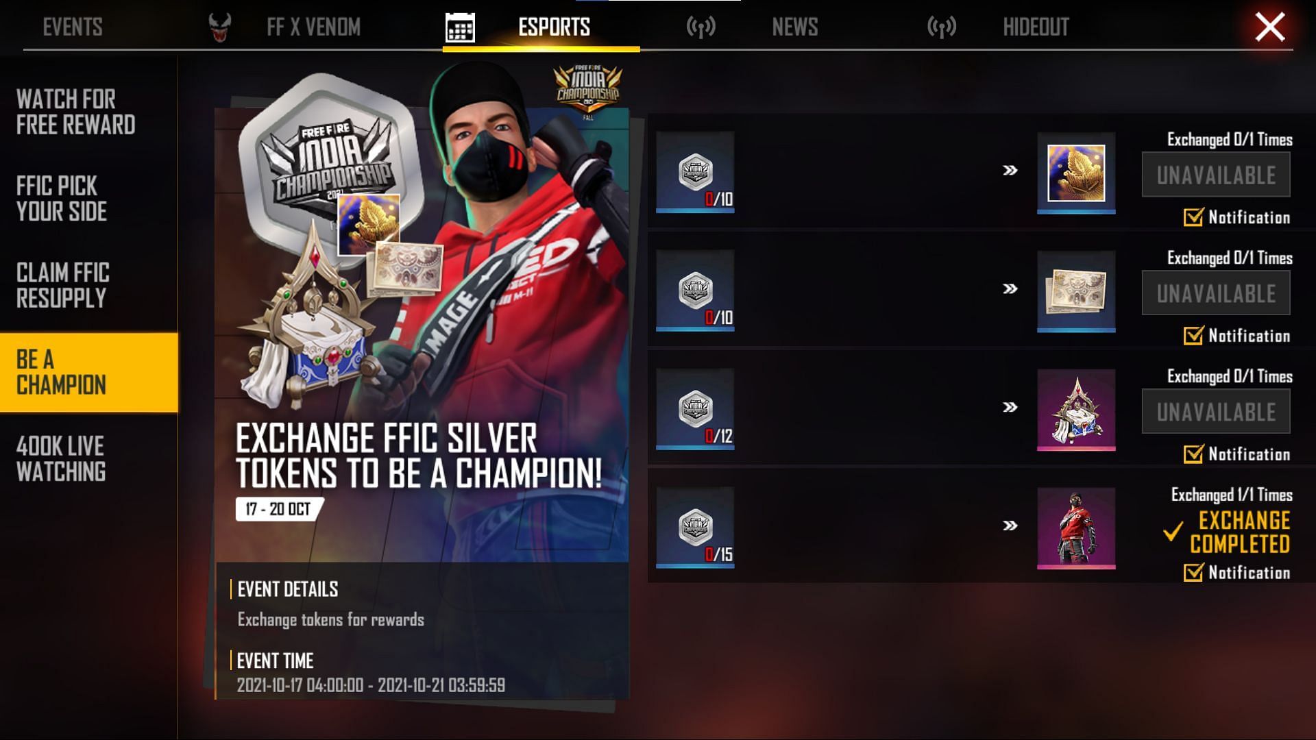 Be a Champion (Image via Free Fire)