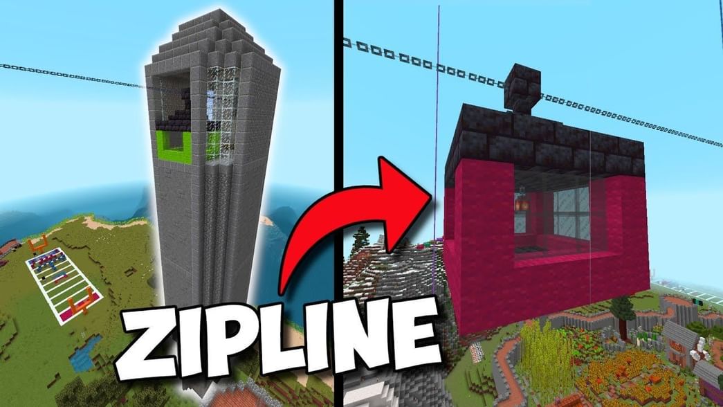 How to make a zipline in Minecraft Bedrock Edition