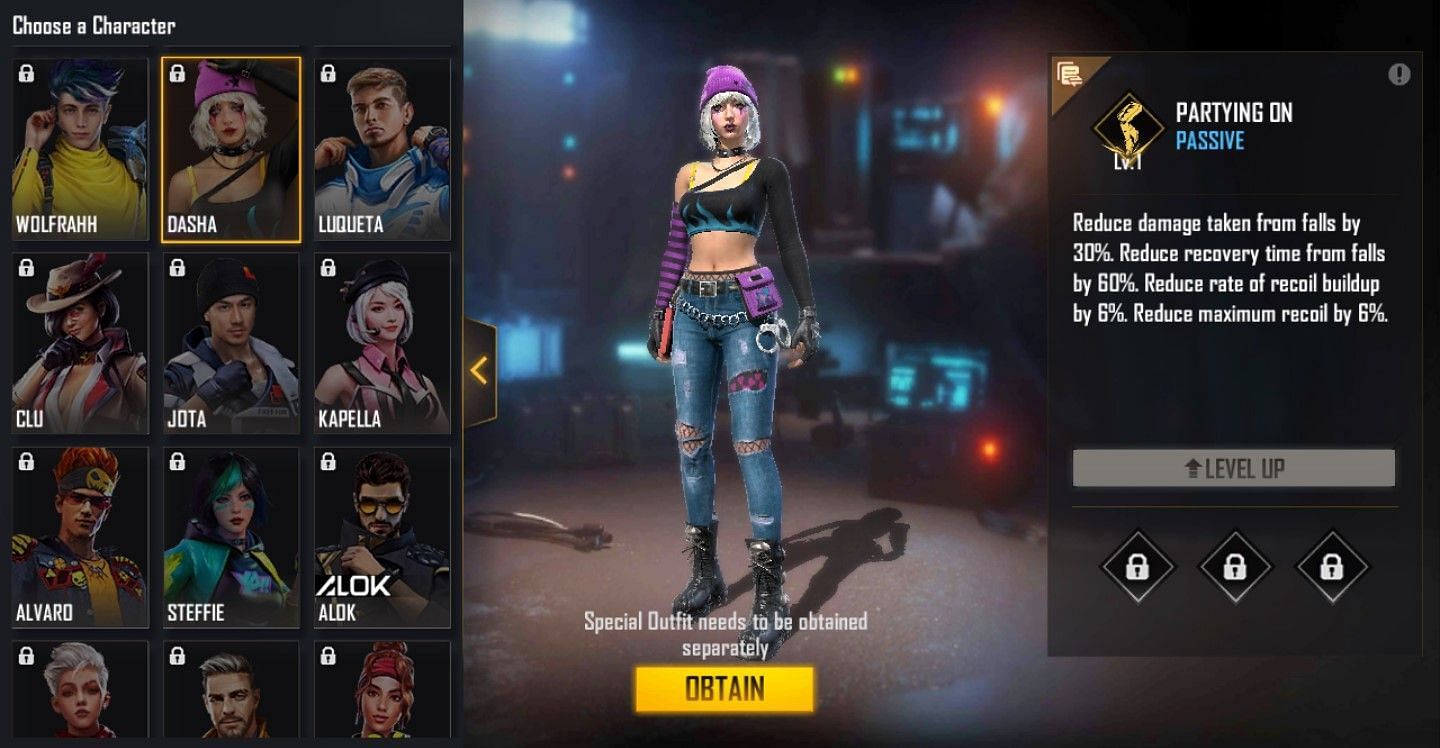 Dasha has multiple benefits for users (Image via Free Fire)