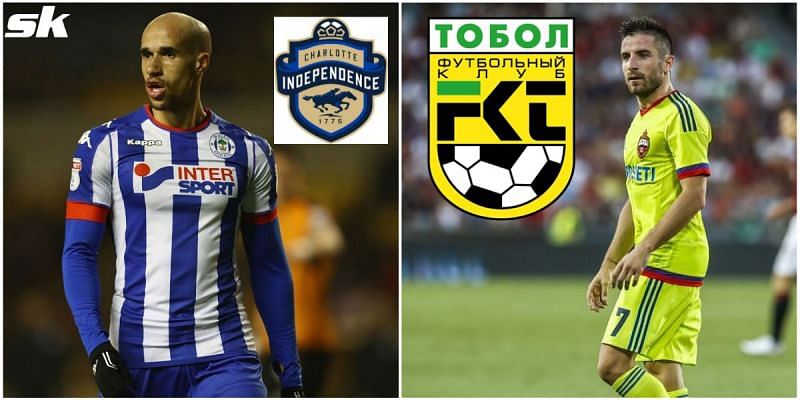 Obertan (left) plays second-tier football in the USA while Tosic (right) is in Kazakhstan!