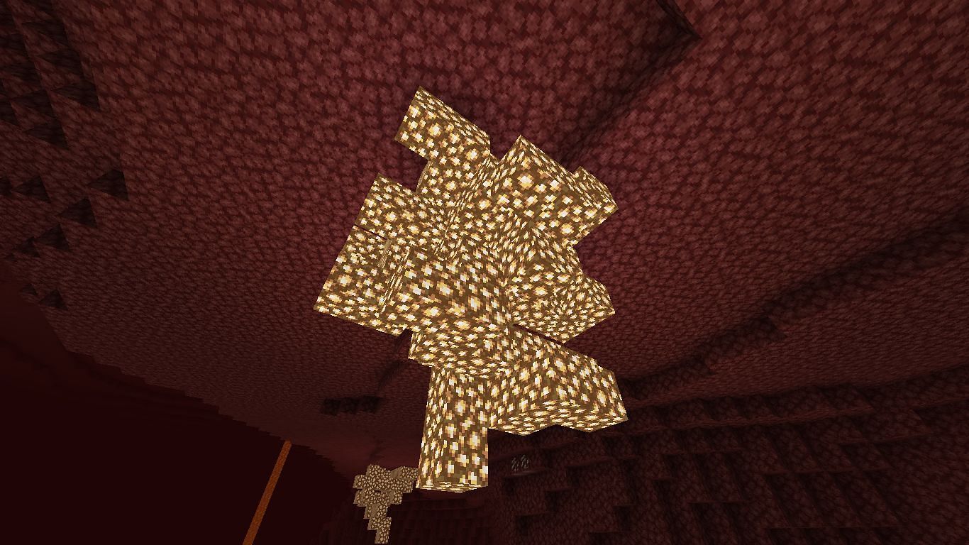 Glowstone in Nether (Image via Minecraft Wiki)