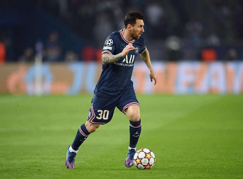 Lionel Messi in action for Paris Saint-Germain against Manchester City