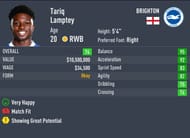 Lamptey can be converted to a RB in Development Plans in Squad Hub (Image via Sportskeeda)