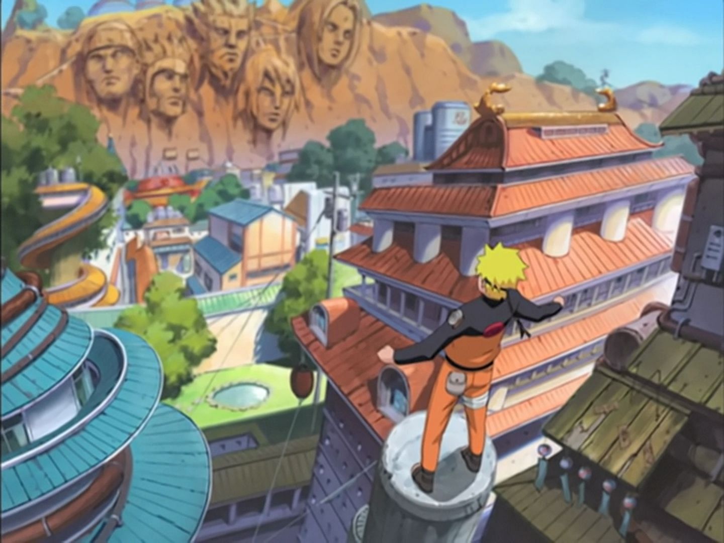 Naruto looks over the leaf, starting off Shippuden and with it the final steps in his journey to becoming a Hokage (Image via Studio Pierrot)