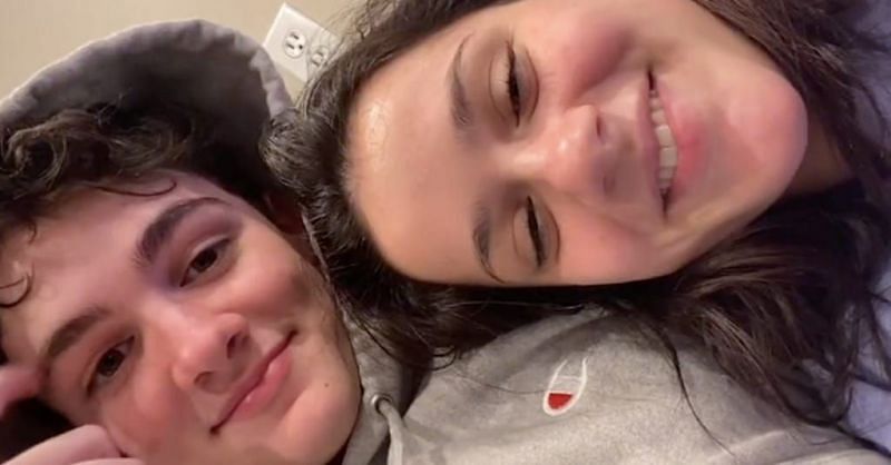 The infamous &quot;Couch Guy&quot; along with girlfriend Lauren Zarras (Image via TikTok)