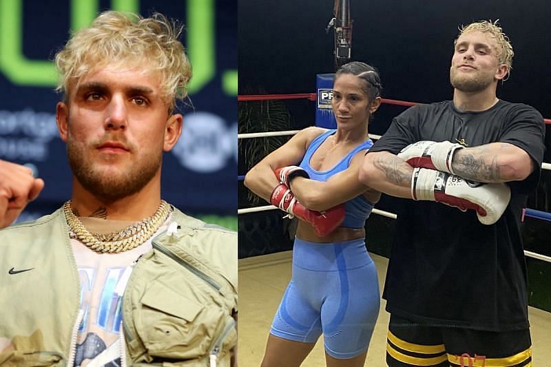 YouTube star Jake Paul with female pound-for-pound boxing star, Amanda Serrano