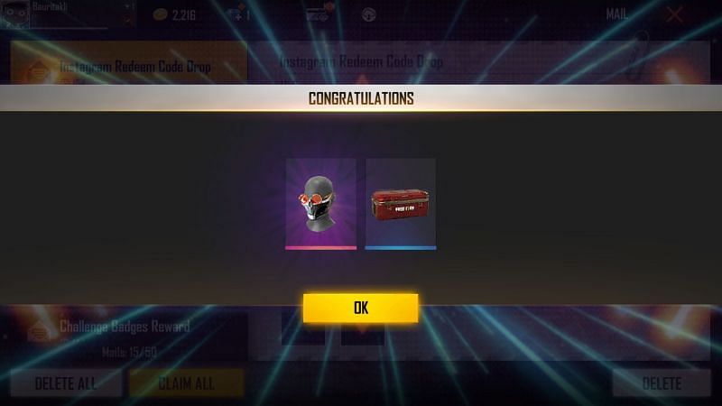 The loot crate and the mask (Image via Free Fire)