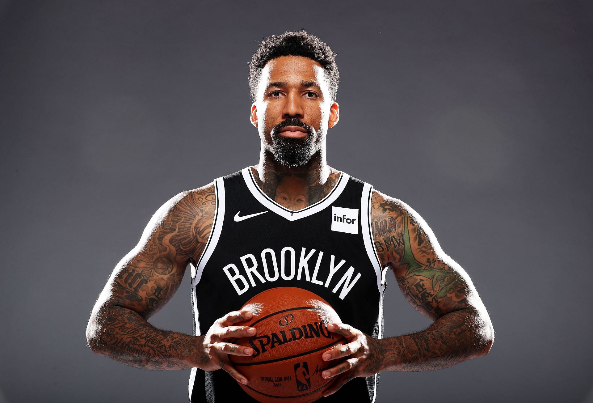 Wilson Chandler (#21) of the Brooklyn Nets played for the New York Knicks earlier in his career.