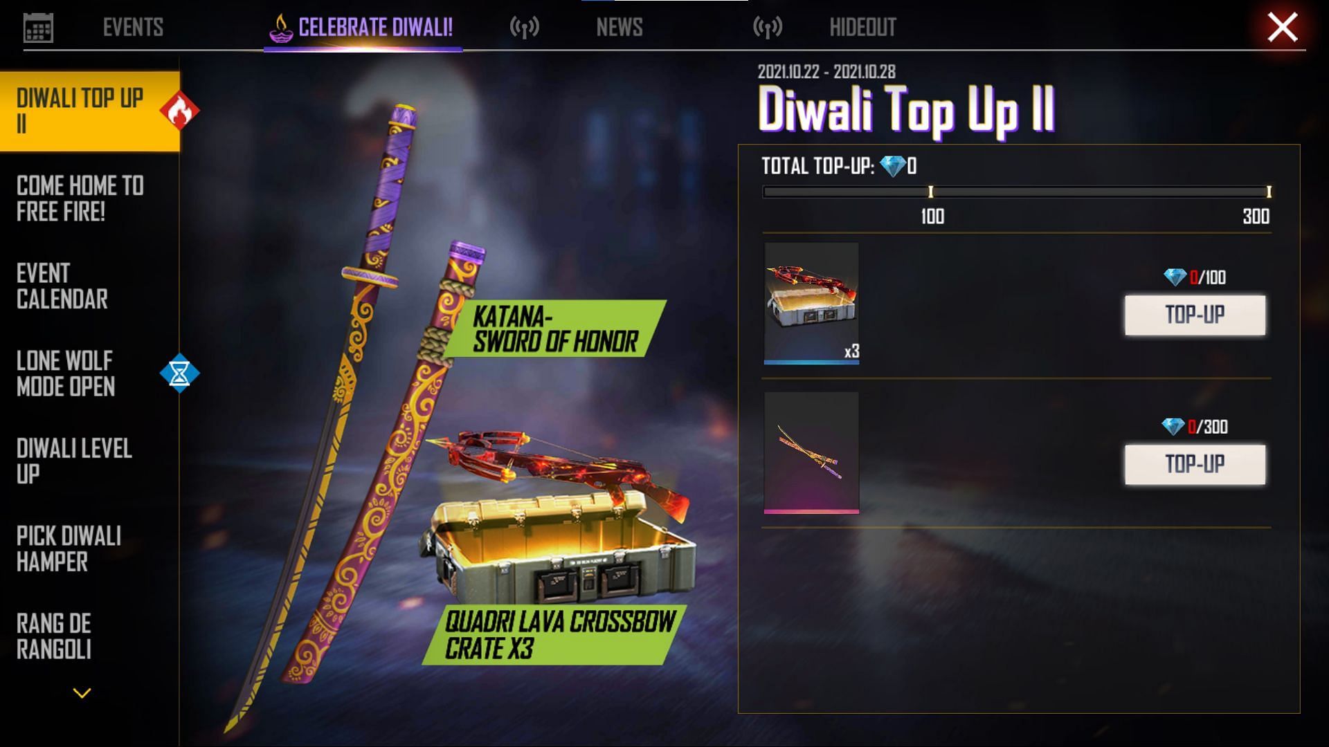 Diwali Top Up 2 (Image via Free Fire)