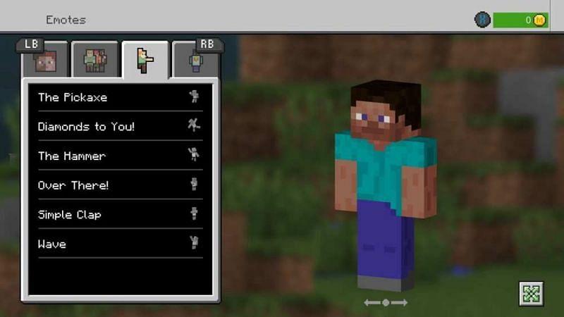 The selector screen allows players to choose what emote to perform. (Image via Mojang)