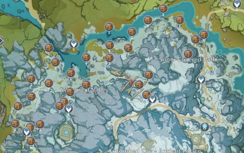 Mystmoon Chests locations in Genshin Impact (Image via miHoYo)