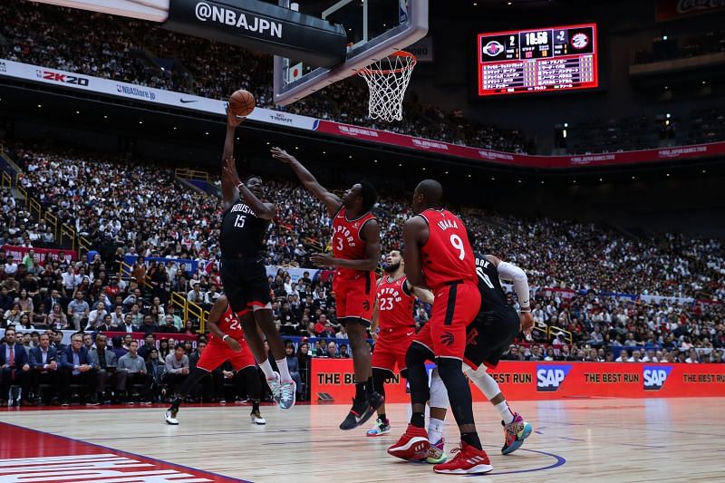 Toronto Raptors will play against the Houston Rockets in a preseason game on Monday.
