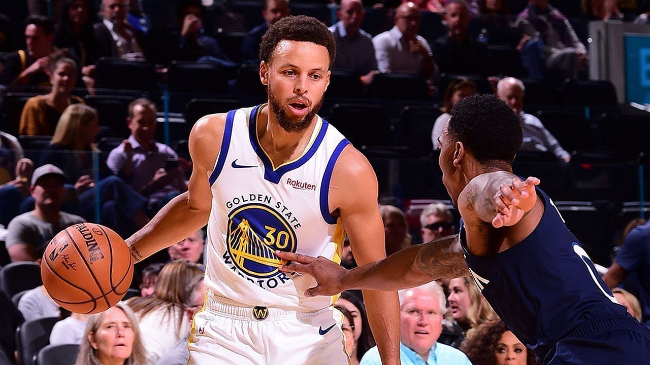 Stephen Curry against the Minnesota Timberwolves in the 2019-20 NBA preseason