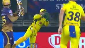 IPL 2021: [Watch] MS Dhoni drops a dolly to give Venkatesh Iyer a second chance at 0