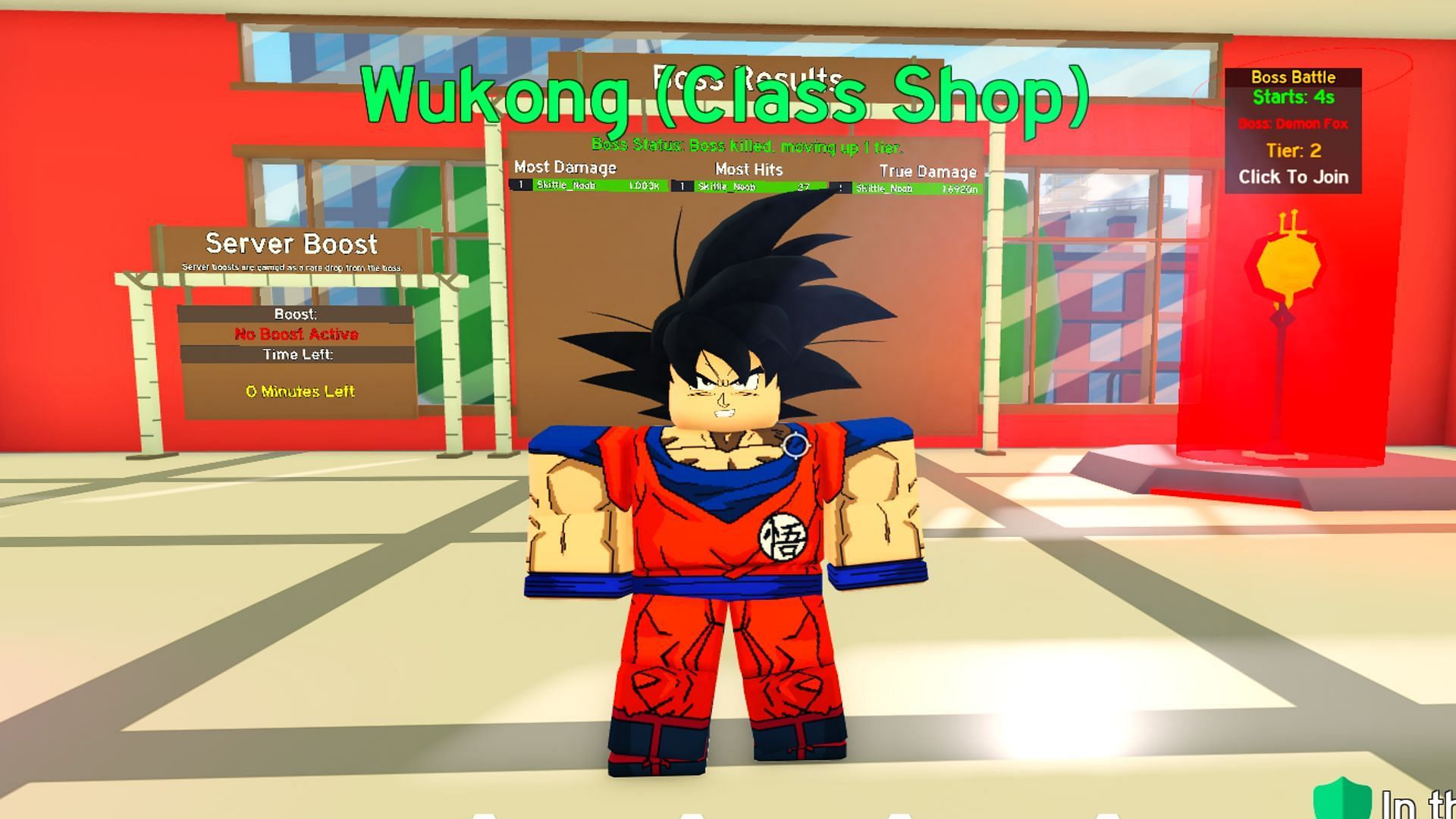 Come face to face with characters like Goku (Image via Roblox)