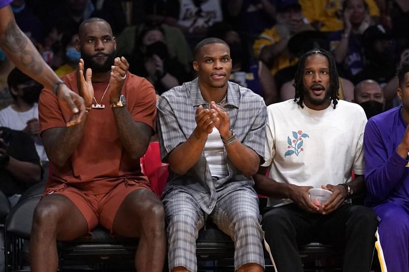 LeBron James, Russell Westbrook and Trevor Ariza of the LA Lakers [Source: Press24 News]