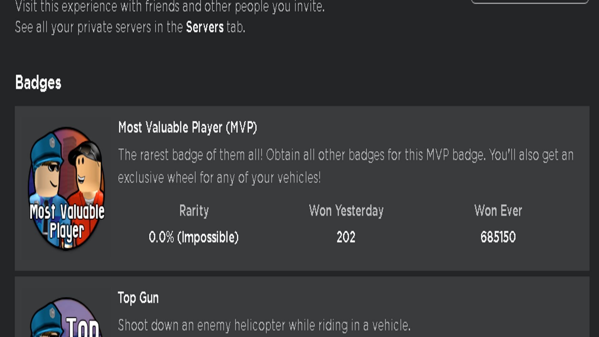 MVP stands for &quot;Most Valuable Player&quot; (Image via Roblox)