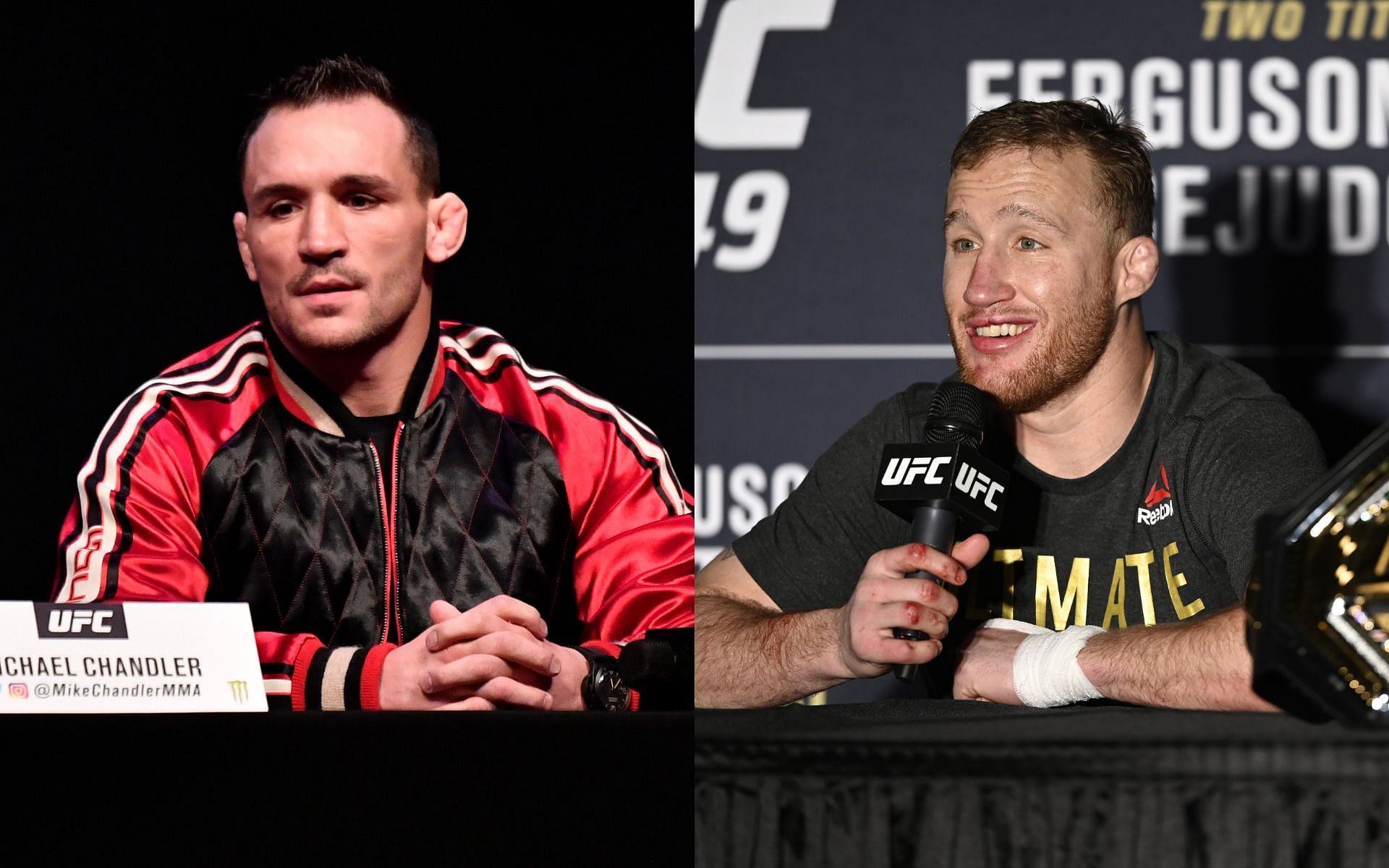 UFC lightweight contenders Justin Gaethje (right) and Michael Chandler (left)