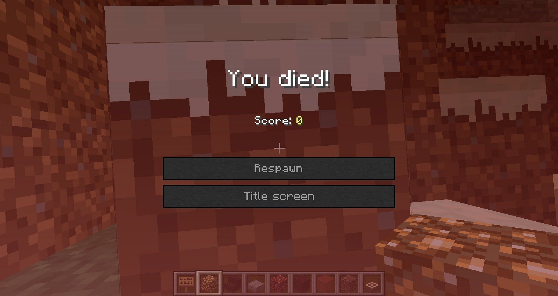 PAIN - The Minecraft death screen (Image via Minecraft)