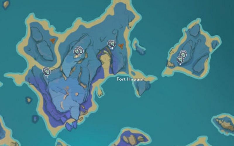 This farming location is wider than the usual ones, but there are plenty of teleports to use (Image via miHoYo)