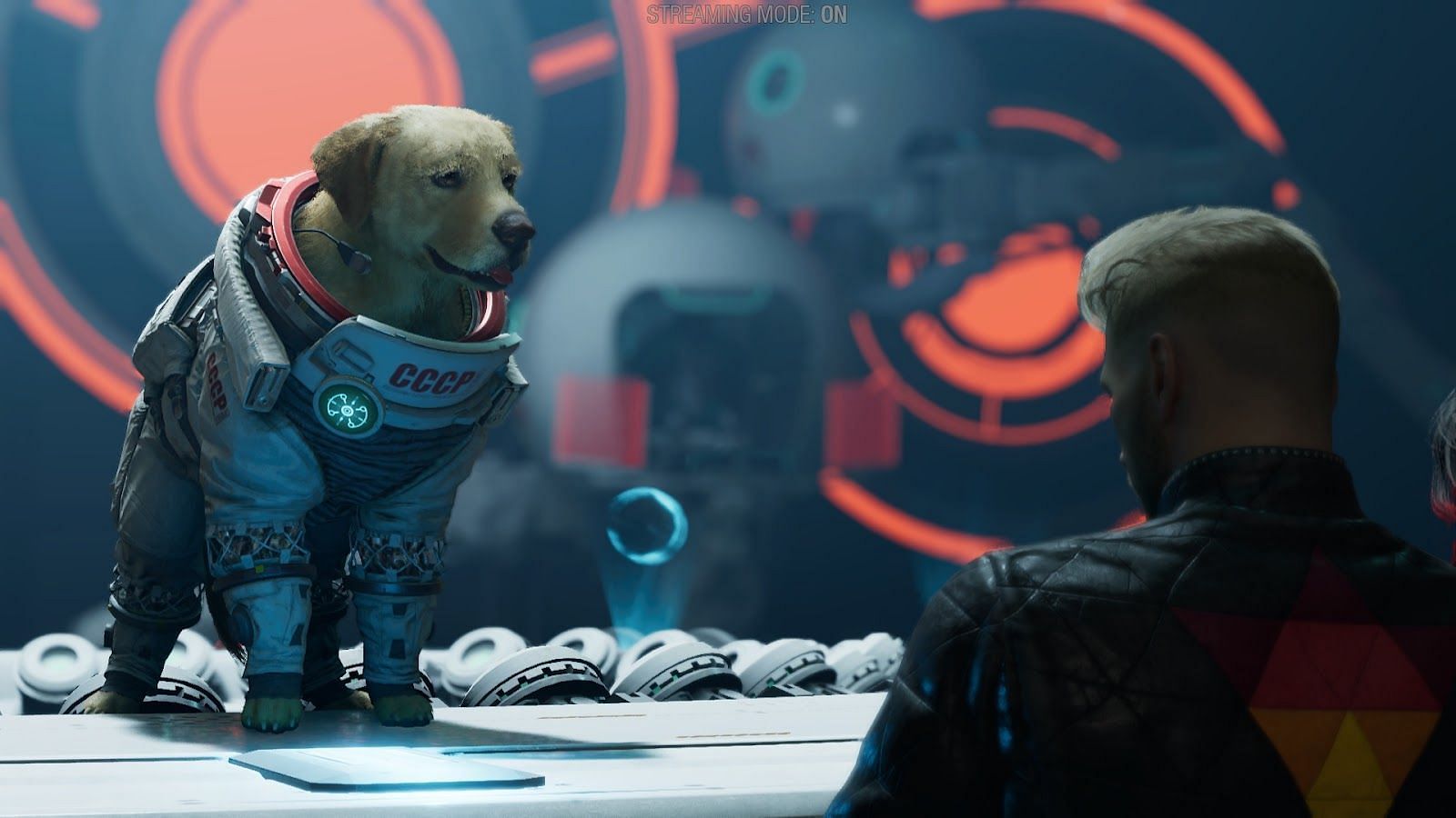 Cosmos, the telepathic Soviet Dog (Screenshot via Marvel&rsquo;s Guardians of the Galaxy)