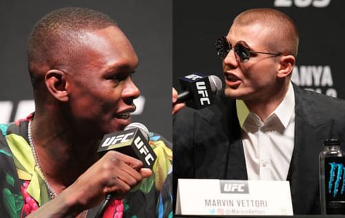 Israel Adesanya (left); Marvin Vettori (right).