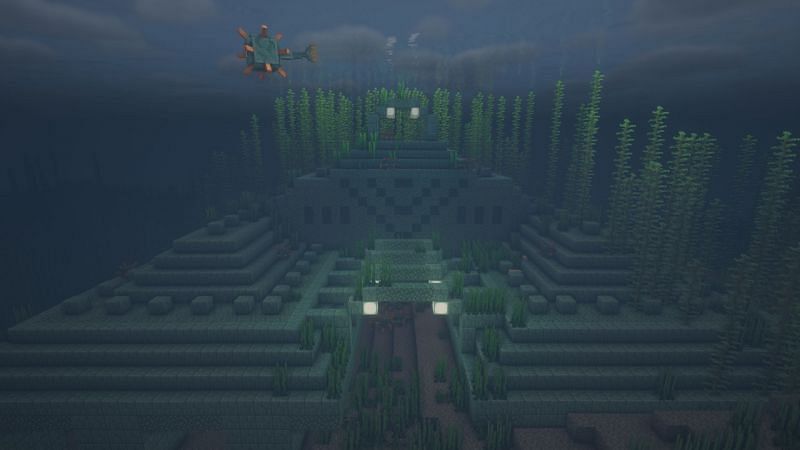 An ocean monument in the game (Image via Minecraft)