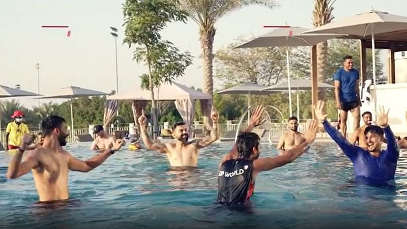 IPL 2021: [Watch] RCB members compete in pool volleyball as a part of ‘Clashathon’