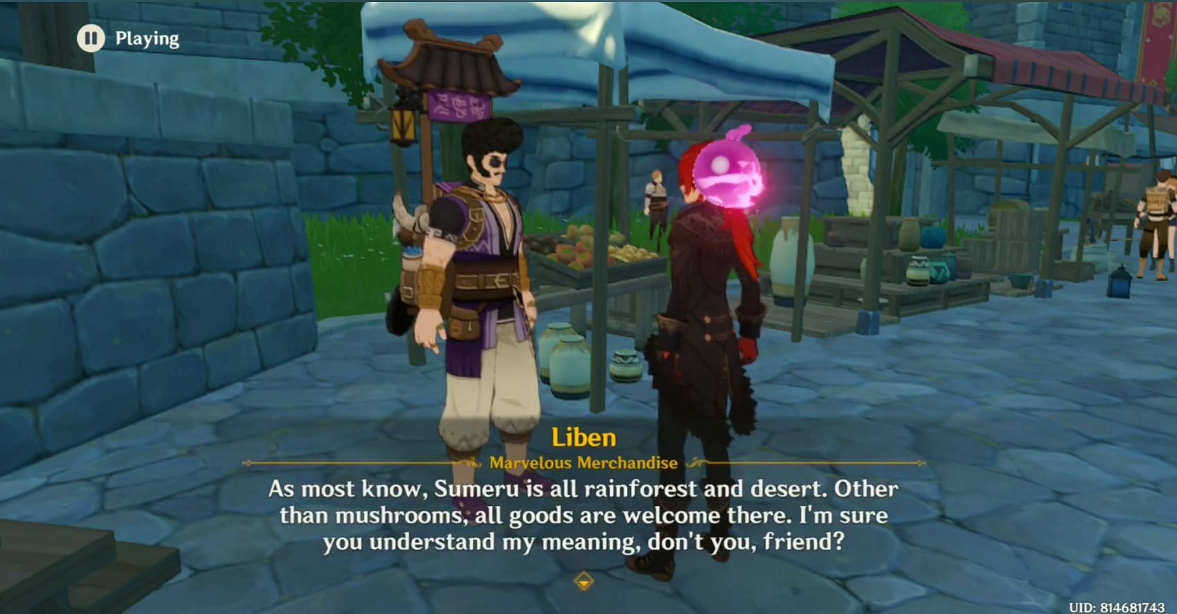 Liben recounting his visit to Sumeru (Image via Taki_ Senpai/YouTube)