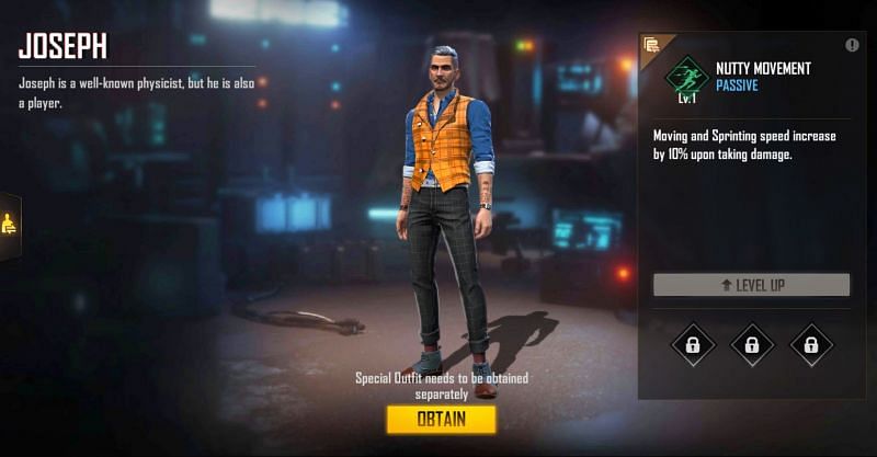 Joseph is only available as a reward on the first top-up (Image via Free Fire)