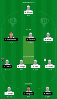 Dream11 Team for Italy vs Czech Republic - European Cricket Championship T10 2021.
