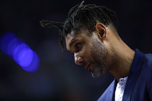 Tim Duncan during a game between San Antonio Spurs and Phoenix Suns.