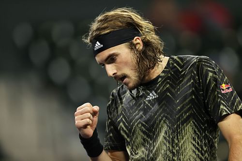 Stefanos Tsitsipas at the 2021 BNP Paribas Open.