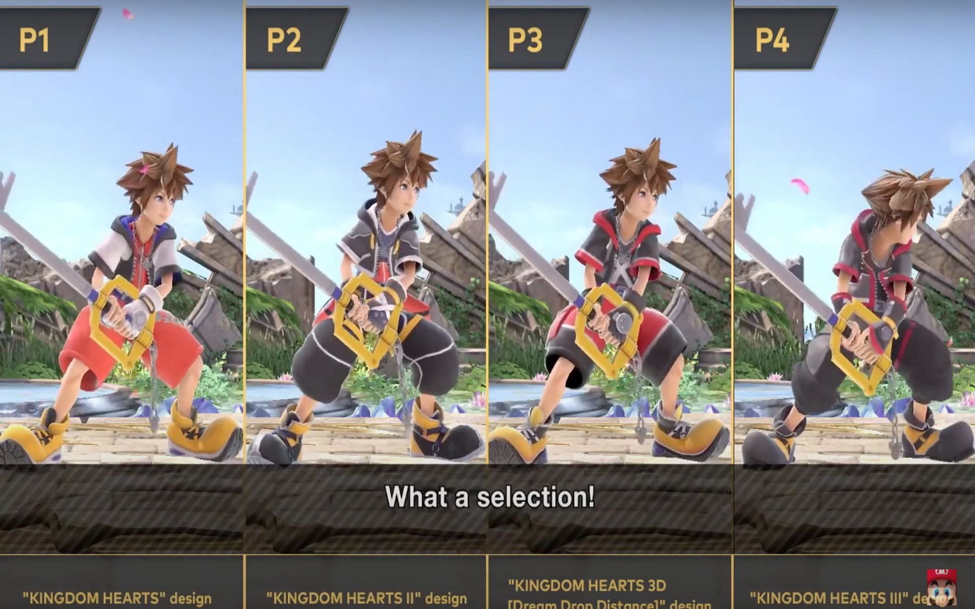 Sora has skins from multiple games in the Kingdom Hearts series (Image via Nintendo)