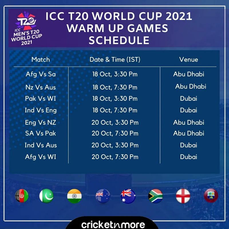 T20 world cup 2021 time table