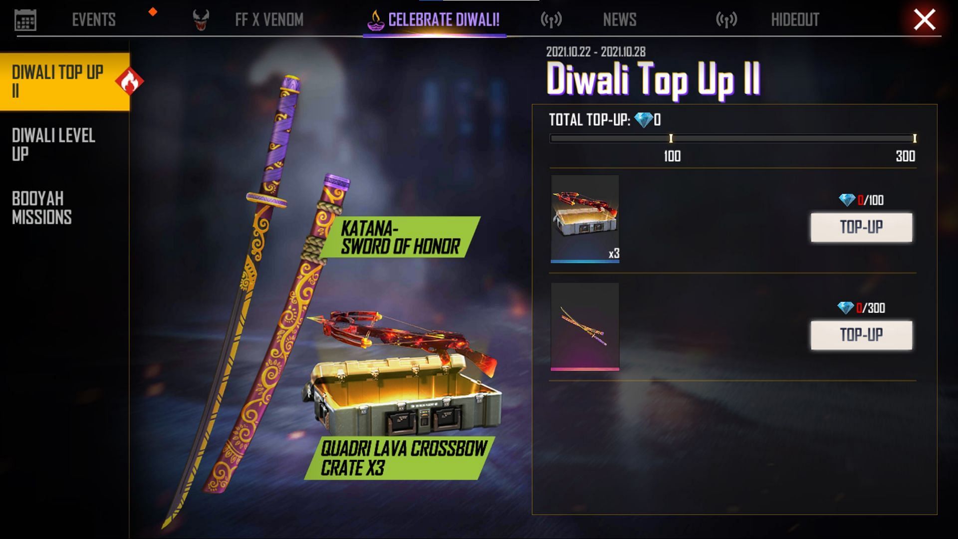 The new Diwali Top Up event has started (Image via Free Fire)