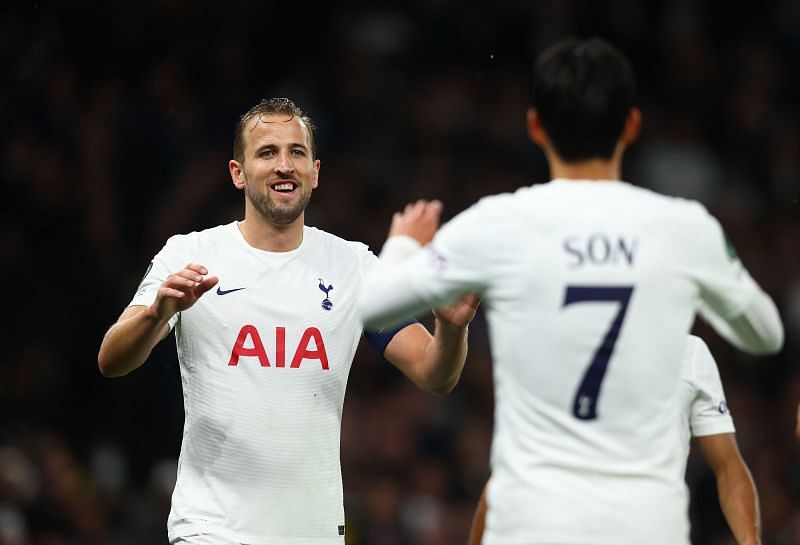 Harry Kane and Son Heung-min of Tottenham Hotspur