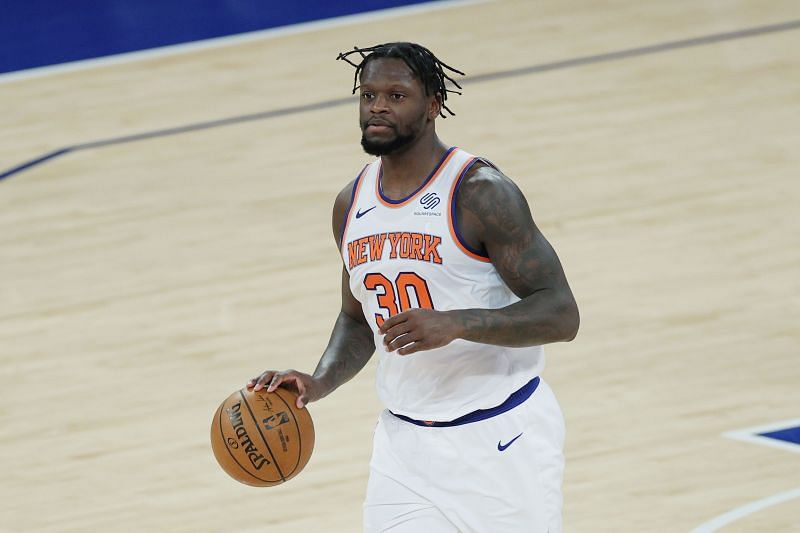 Julius Randle in action during the Charlotte Hornets vs New York Knicks game.