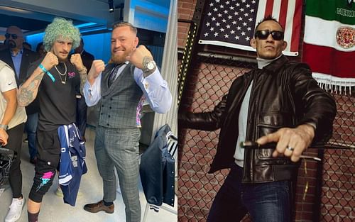 Sean O'Malley & Conor McGregor (left), Tony Ferguson (right) [Images courtesy @sugaseanmma @tonyfergusonxt on Instagram]