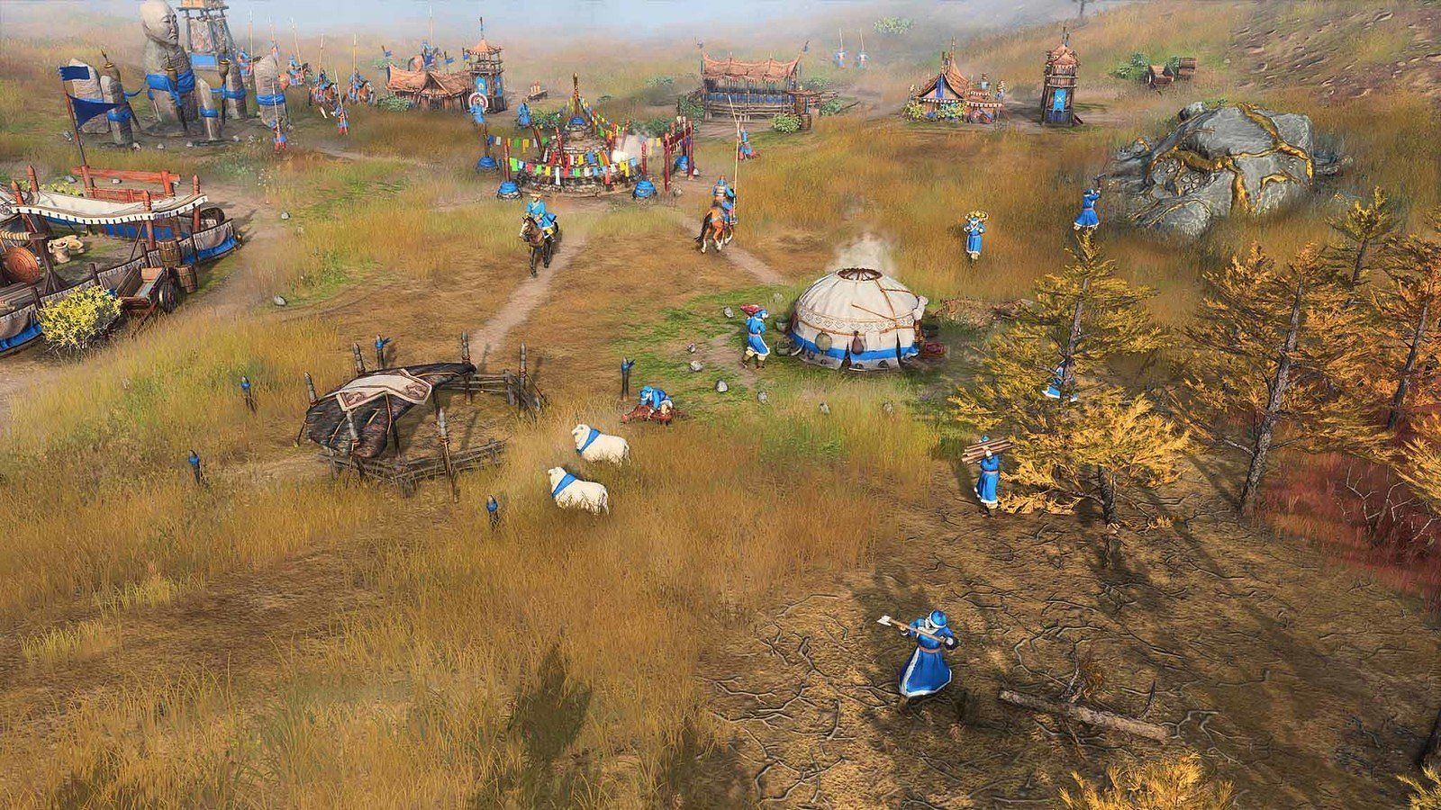 Un villaggio mongolo nell'età degli imperi IV.  (Immagine tramite Relic Entertainment)