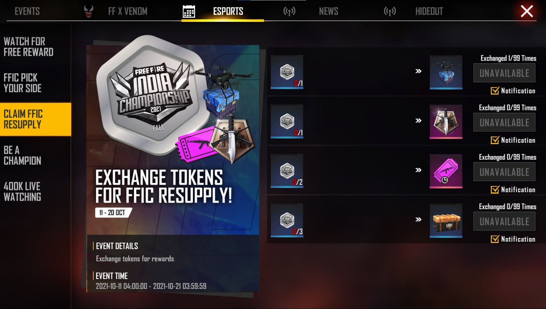 Free Fire Indian Server Rewards For Today (20 October): How To Claim 