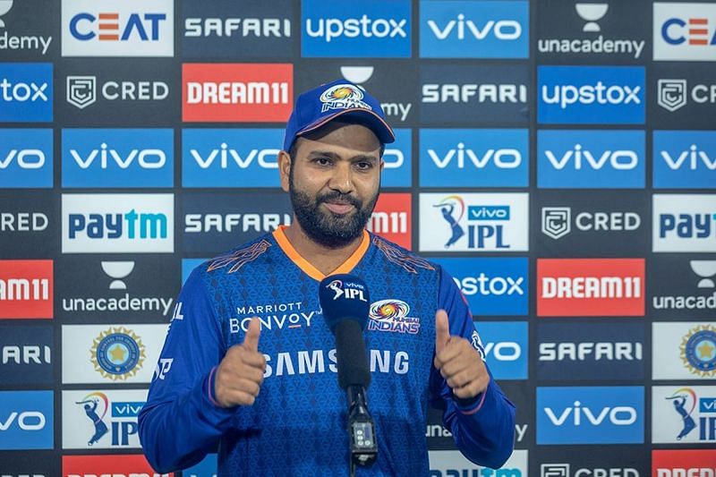 Sharma at the post-match presentation